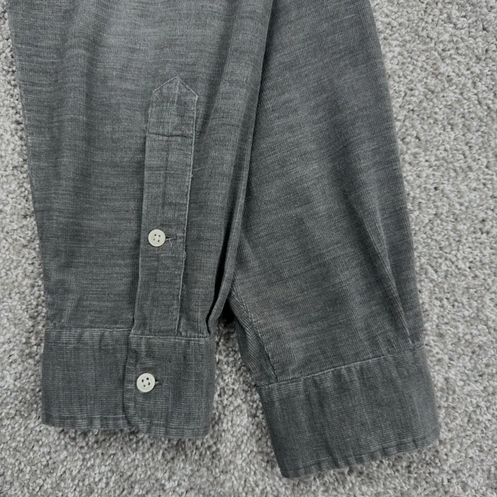 Ralph Lauren Blake Corduroy Shirt Mens L Gray Button Down Pony Blue Tag